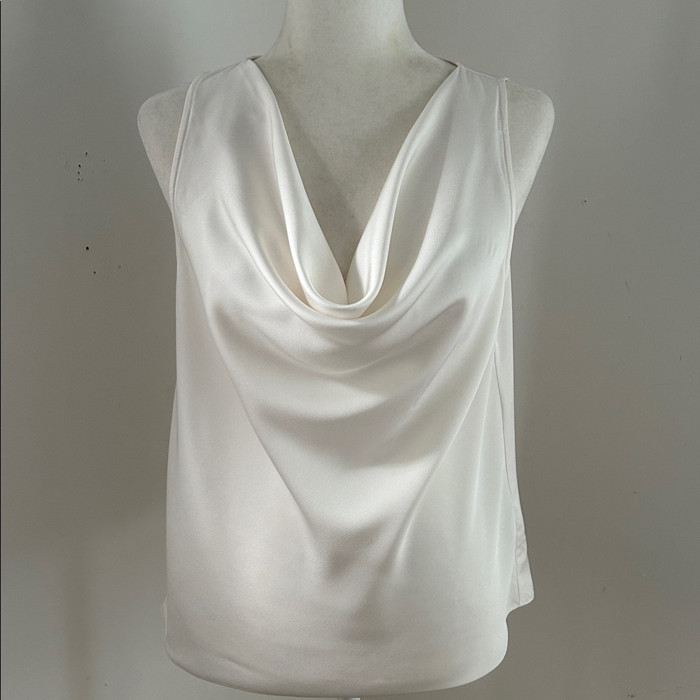H. Crew Off White Draped Sleeveless Top sz XS/S